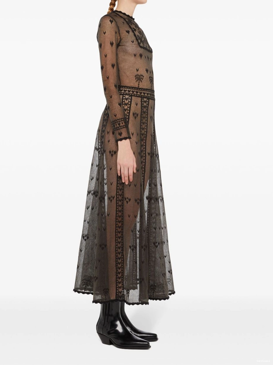 Affordable Alanui Women embroidered dress sheer 0720